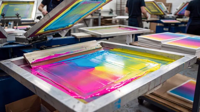 Manual silk screen printing